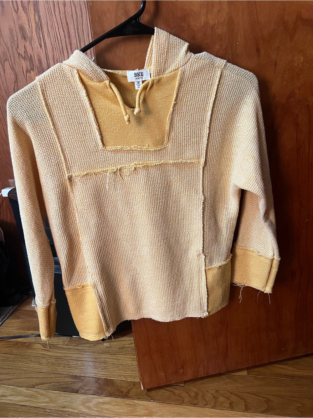 BKE Girls Yellow Hooded Knit Sweater